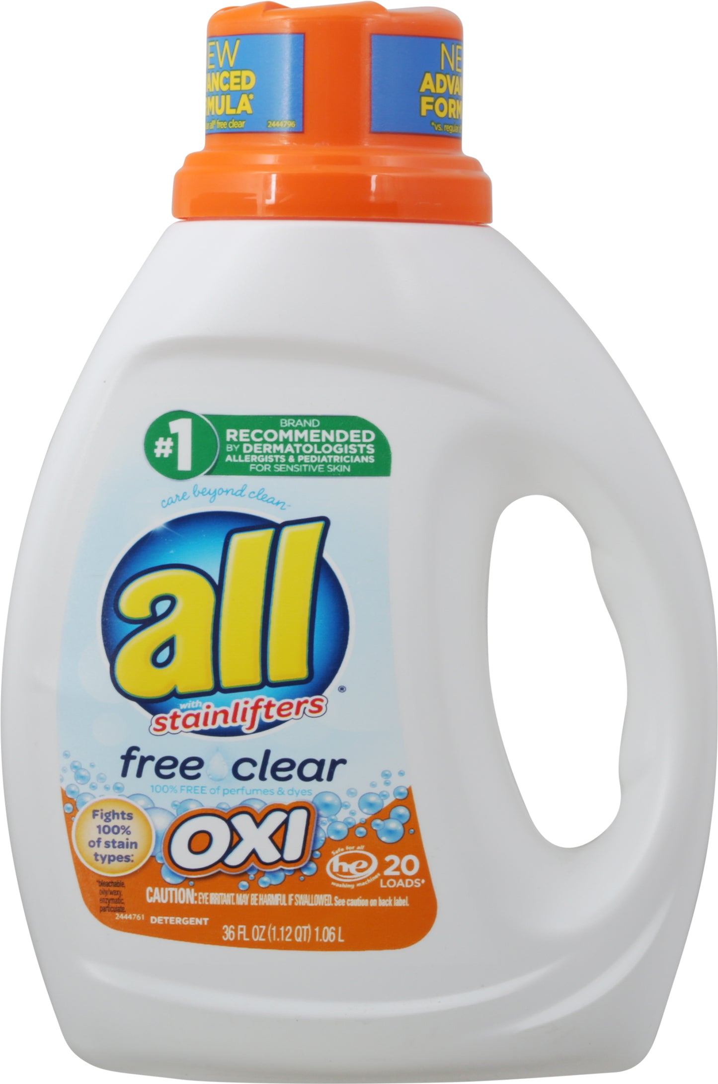 all with Stainlifters Free Clear Oxi Detergent 36 fl oz