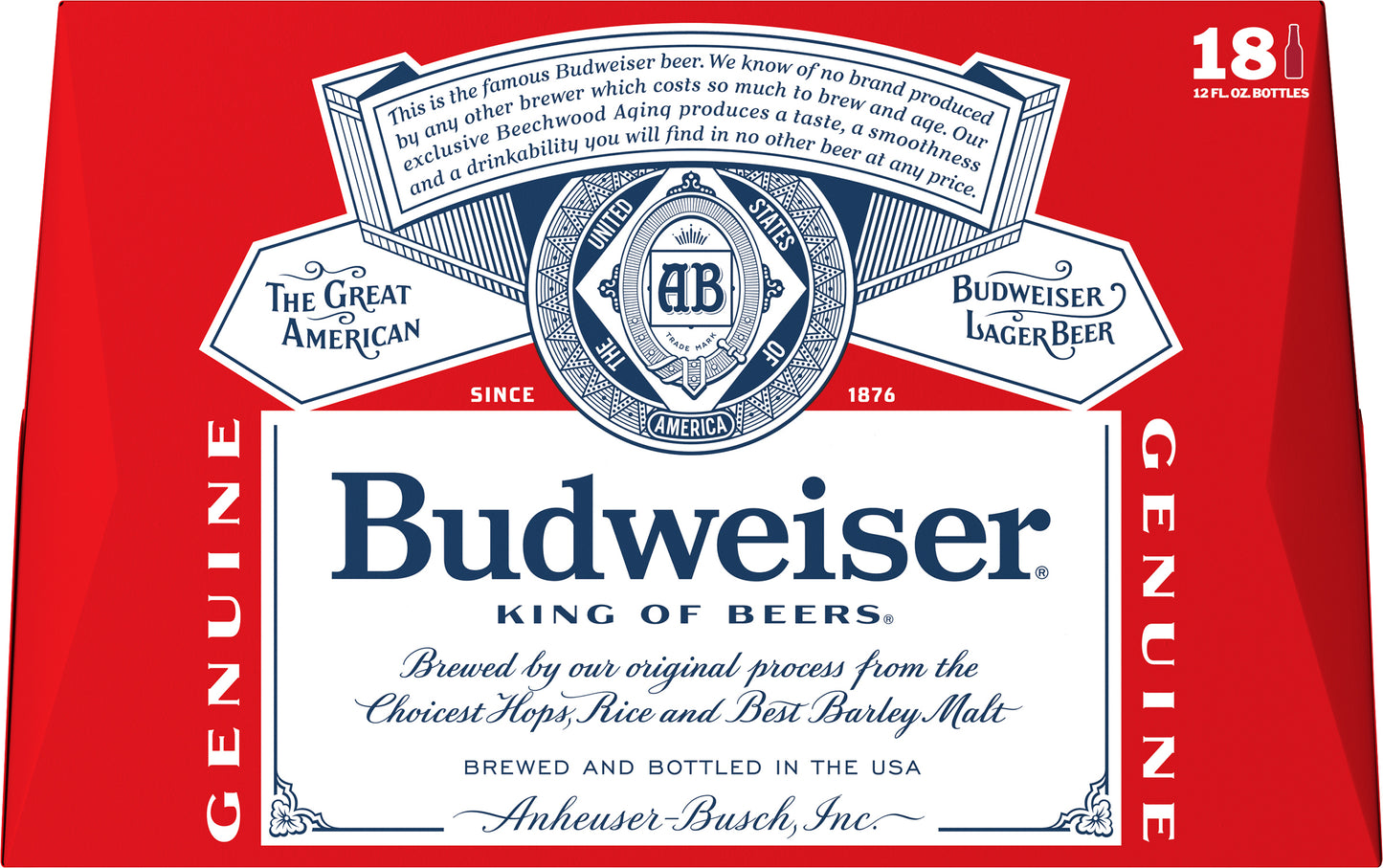 Budweiser Lager Beer 18 ea