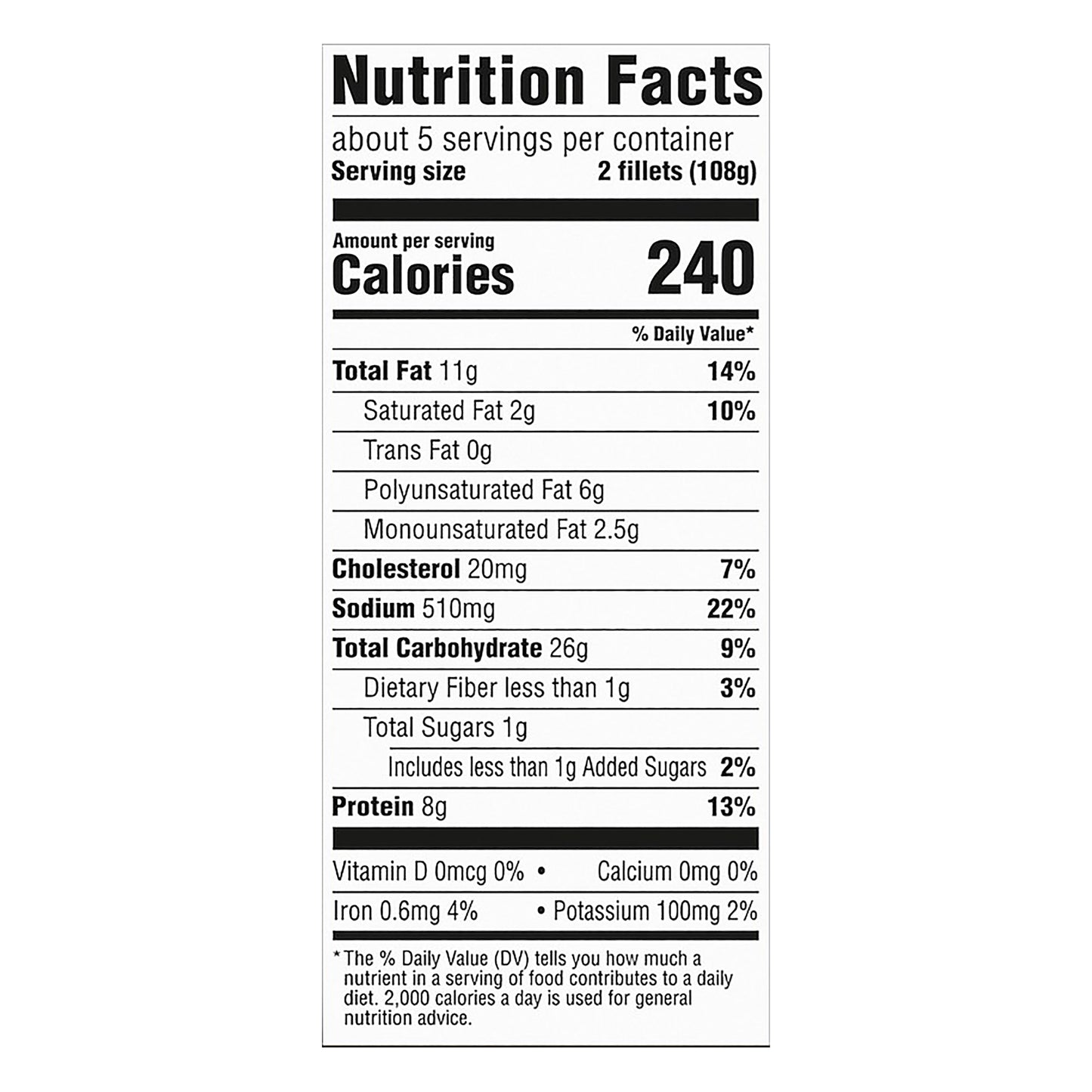 Van de Kamp's 100% Whole Crunchy Breaded Fish Fillets 10 ea