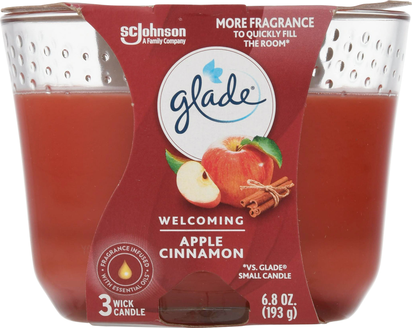 Glade Apple Cinnamon 3 Wick Candle 1 ea