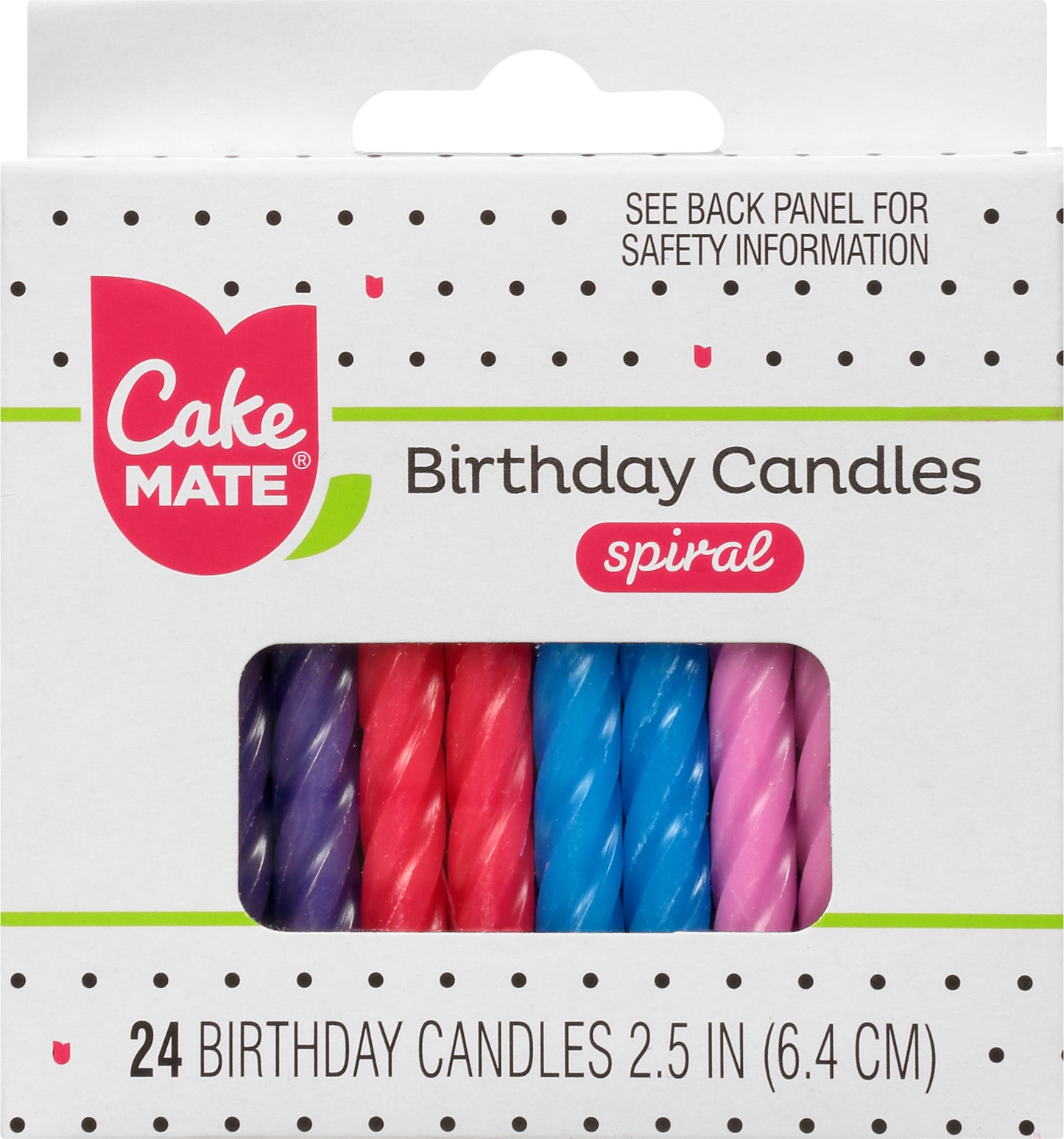 Cake Mate 2.5 Inch Spiral Birthday Candles 24 ea