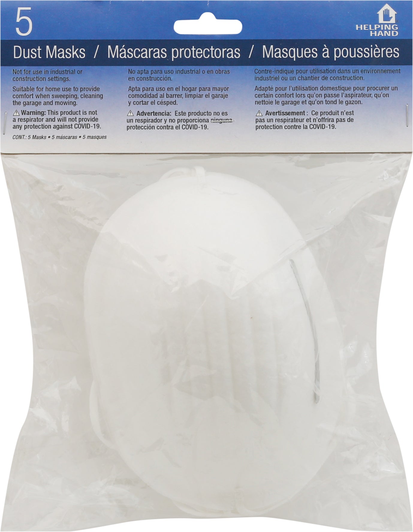Helping Hand Dust Masks 5 ea Bag