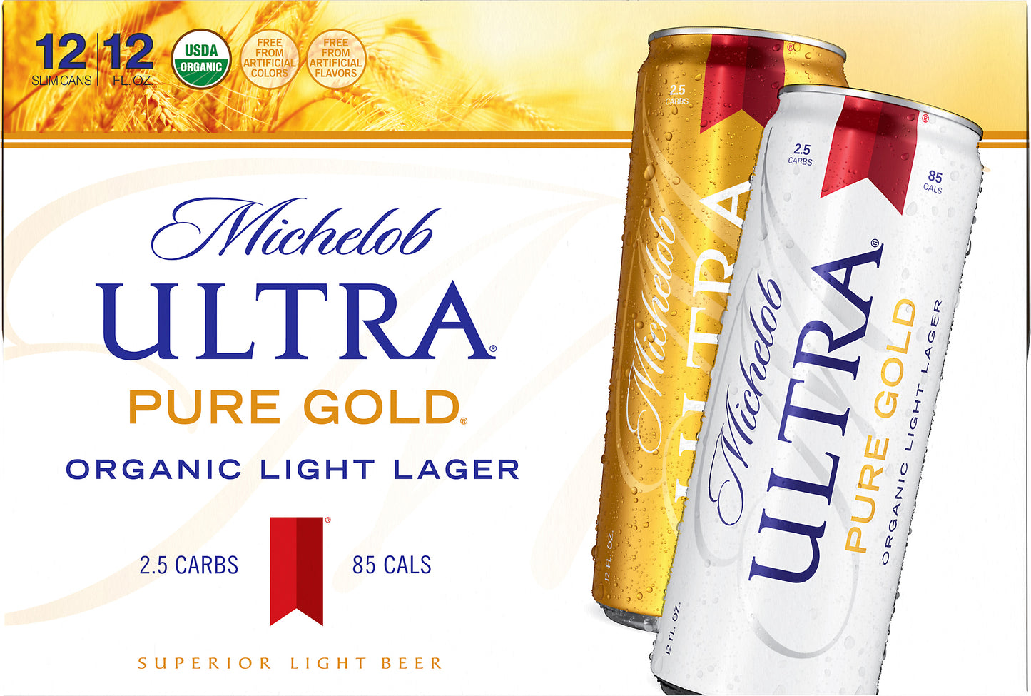 Michelob Ultra Pure Gold Organic Light Lager Beer 12 ea