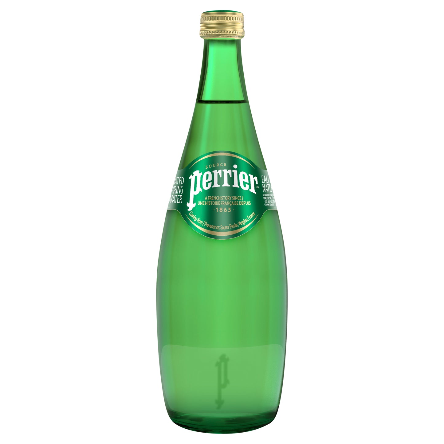 Perrier Sparkling Carbonated Water – 750 mL Glass Bottle