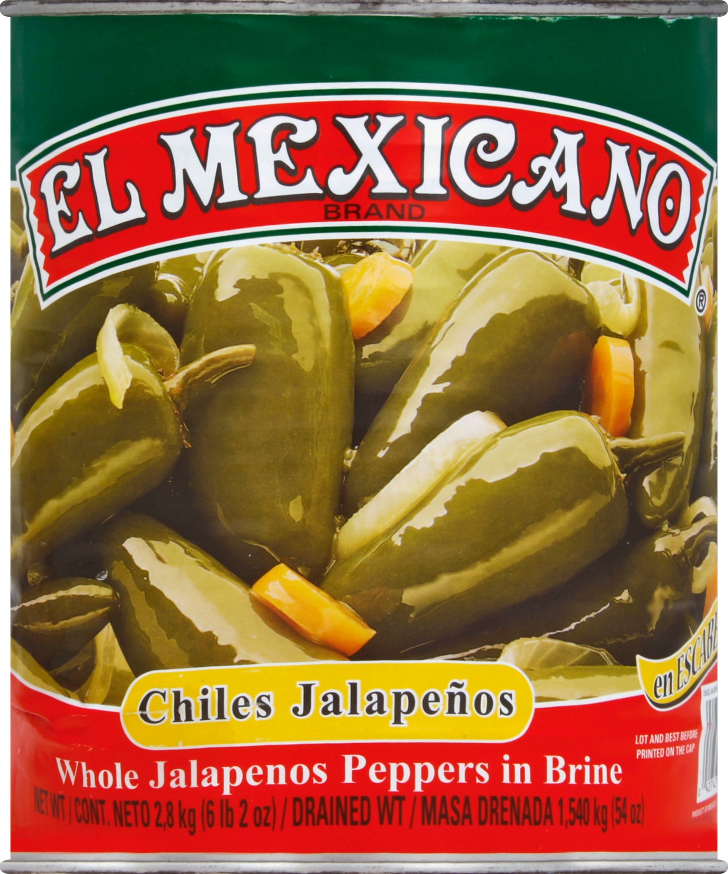 El Mexicano Jalapenos Peppers 2.8 kg