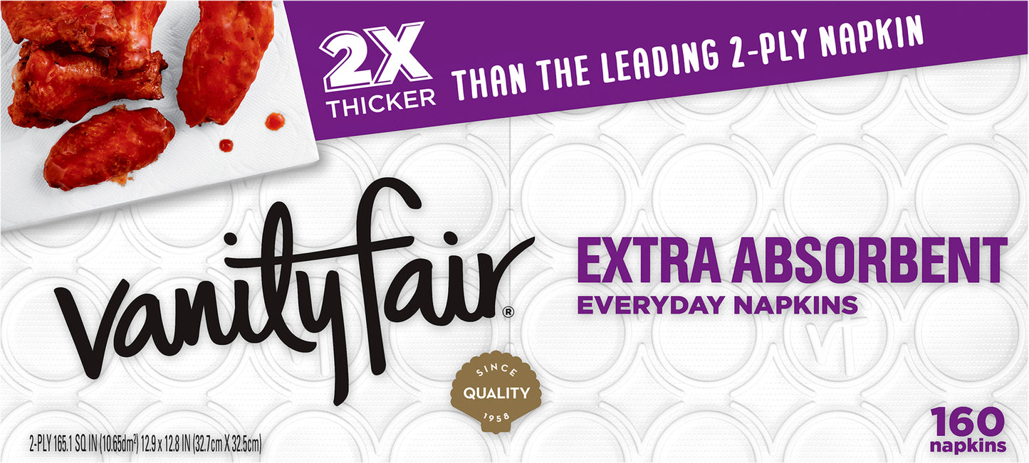 Vanity Fair Extra Absorbent 2-Ply Everyday Napkins 160 ea