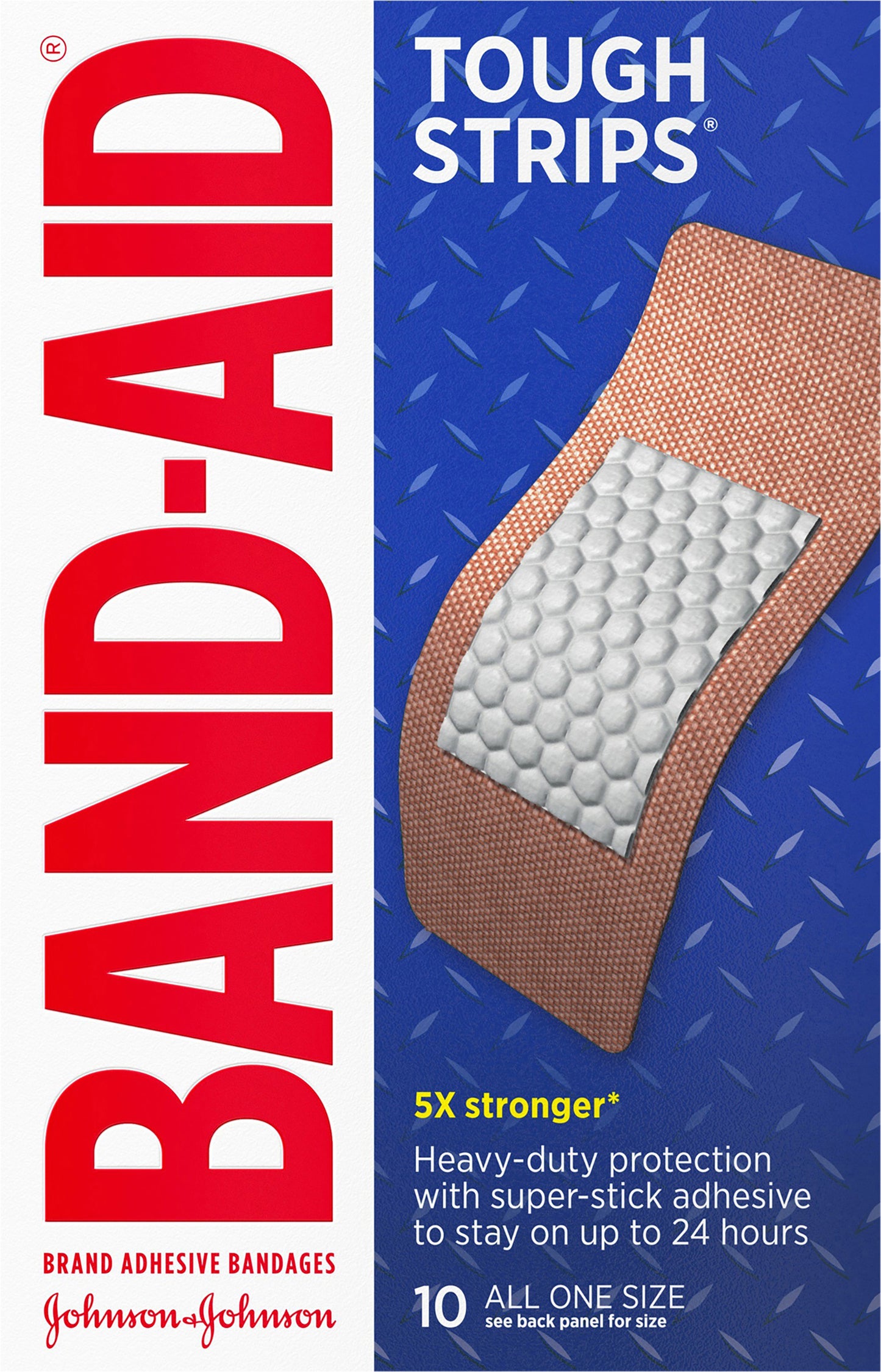 Band-Aid Brand Tough Strips Adhesive Wound Bandage, Extra Large, 10 ct