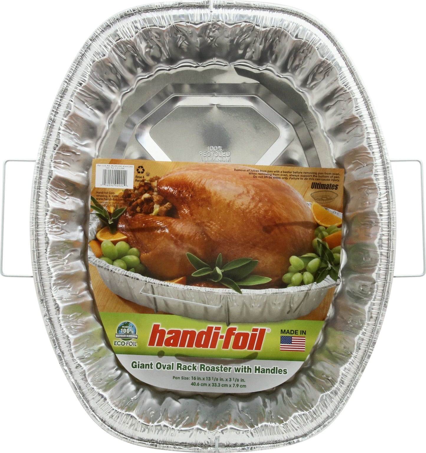 Handi-Foil Giant Oval Rack Roaster with Handles 1 ea
