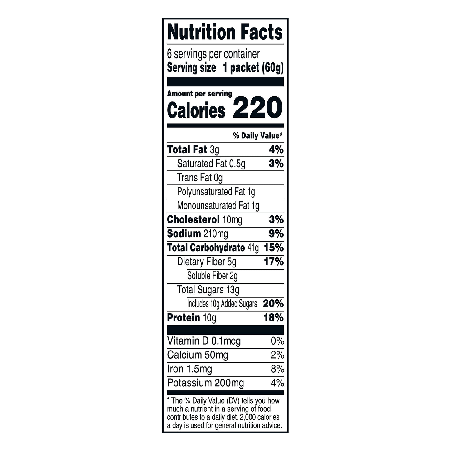 Quaker Protein Apples & Cinnamon Instant Oatmeal 6 ea