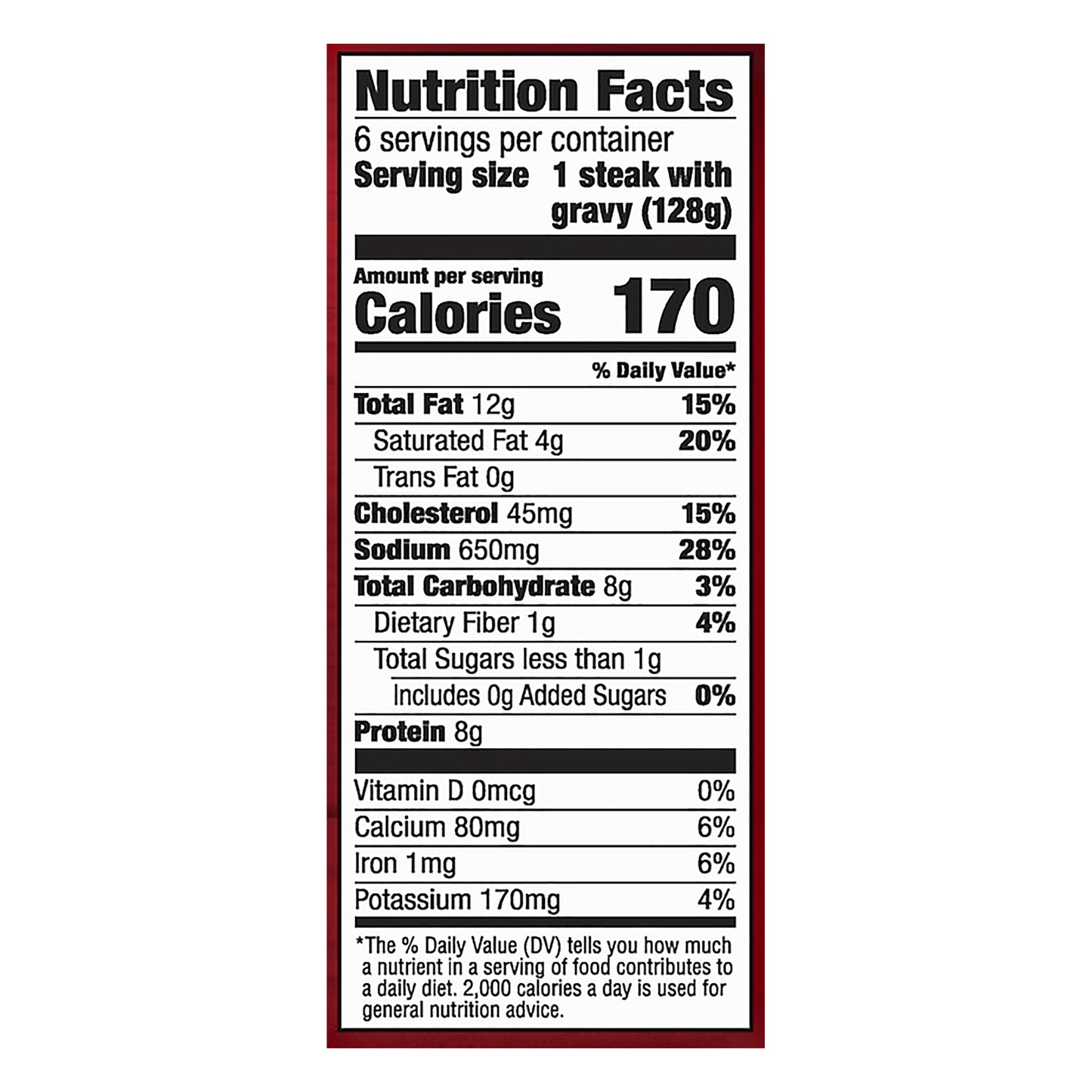 Banquet Family Size Salisbury Steaks & Brown Gravy 6 ea