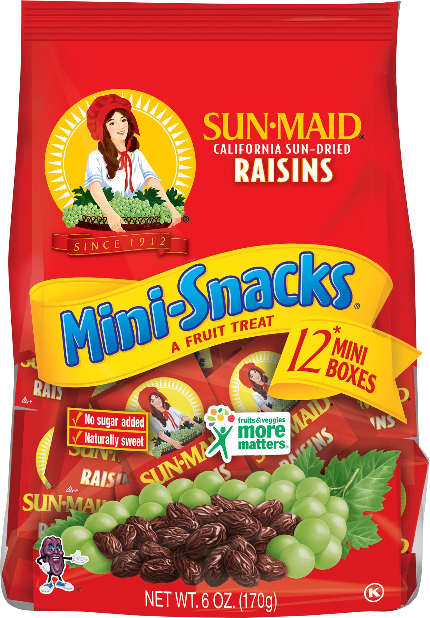 Sun-Maid® Mini-Snacks California Sun-Dried Raisins 12-Ct Bag/.5 oz Cartons