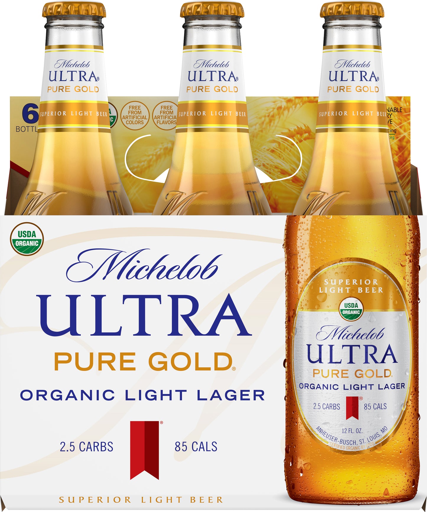 Michelob Ultra Pure Gold Organic Light Lager Beer 6 ea