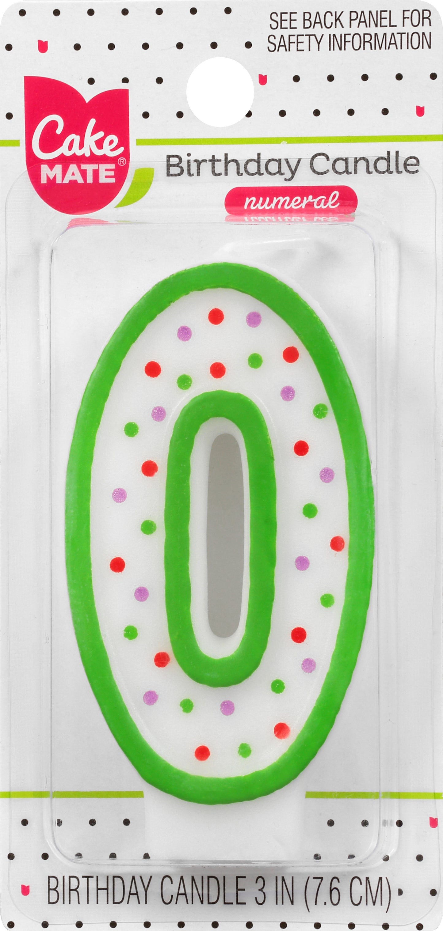 Cake Mate 3 Inch 0 Numeral Birthday Candle 1 ea