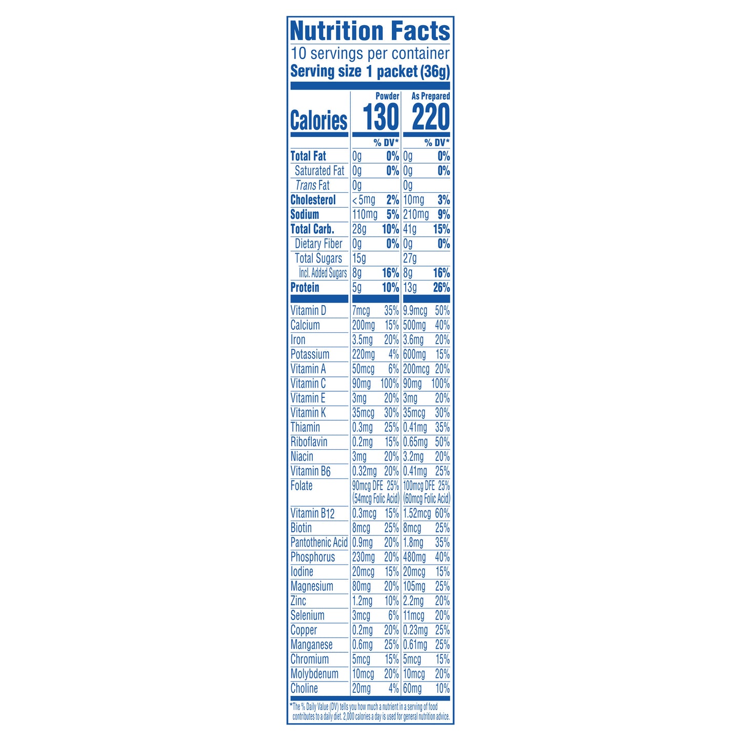 Carnation Breakfast Essentials Classic French Vanilla Nutritional Powder Drink Mix 10 - 1.26 oz Pack