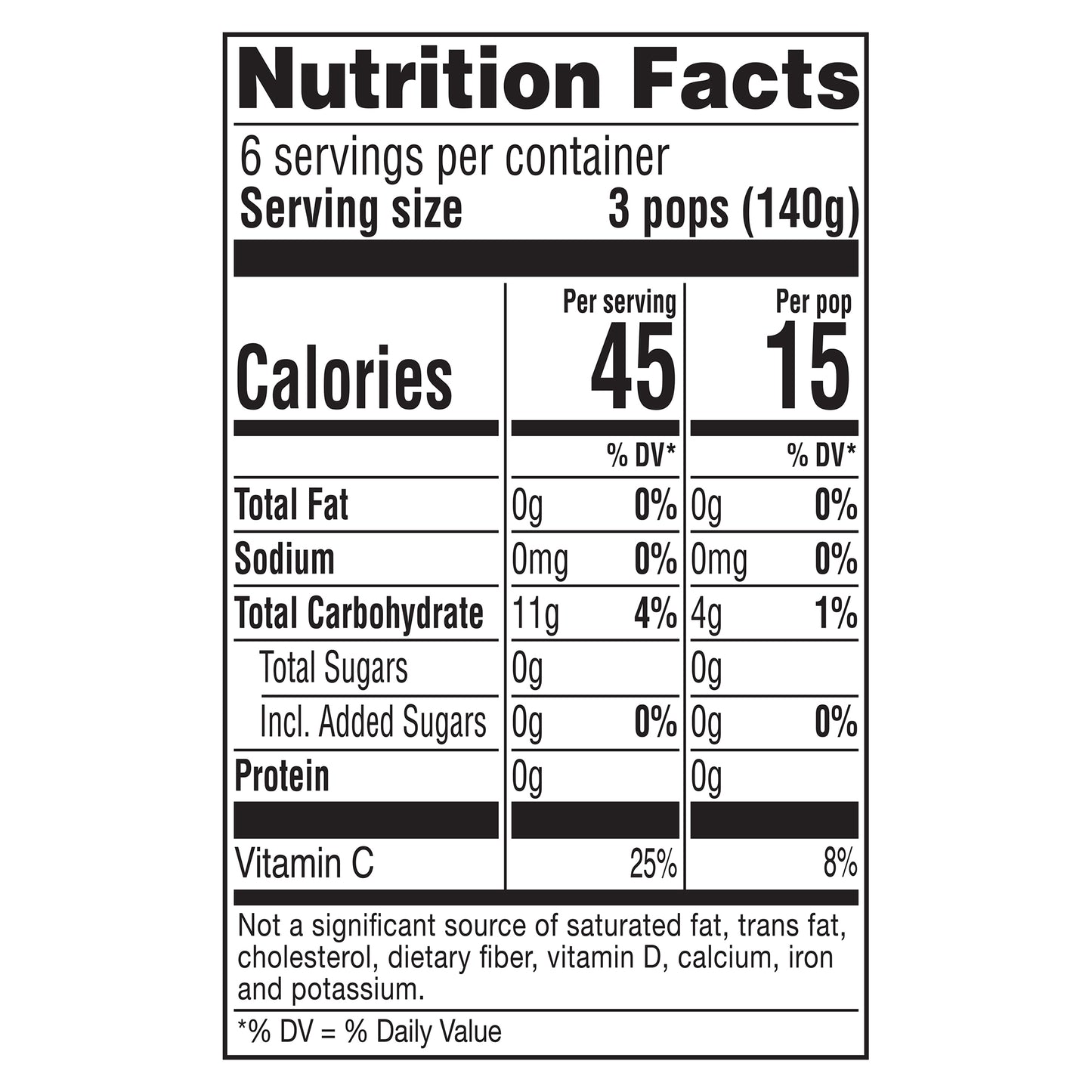 Popsicle 18 Pack Sugar Free Orange Cherry Grape Ice Pops 18 29.7 fl oz 18 ea Box
