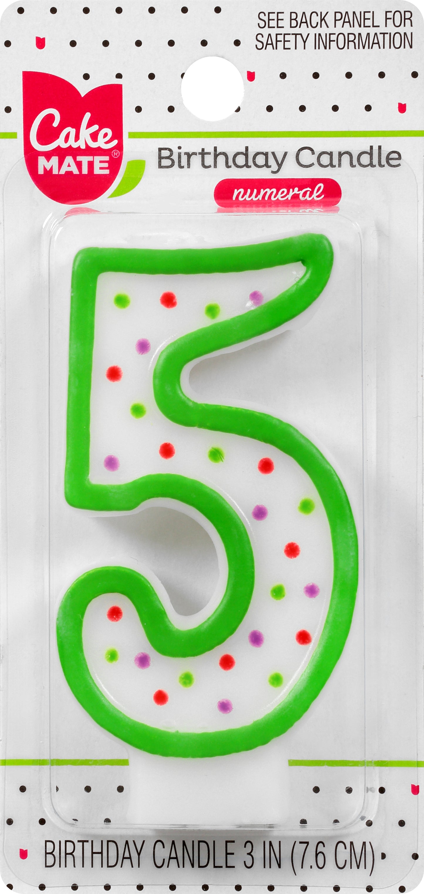 Cake Mate 3 Inch 5 Numeral Birthday Candle 1 ea