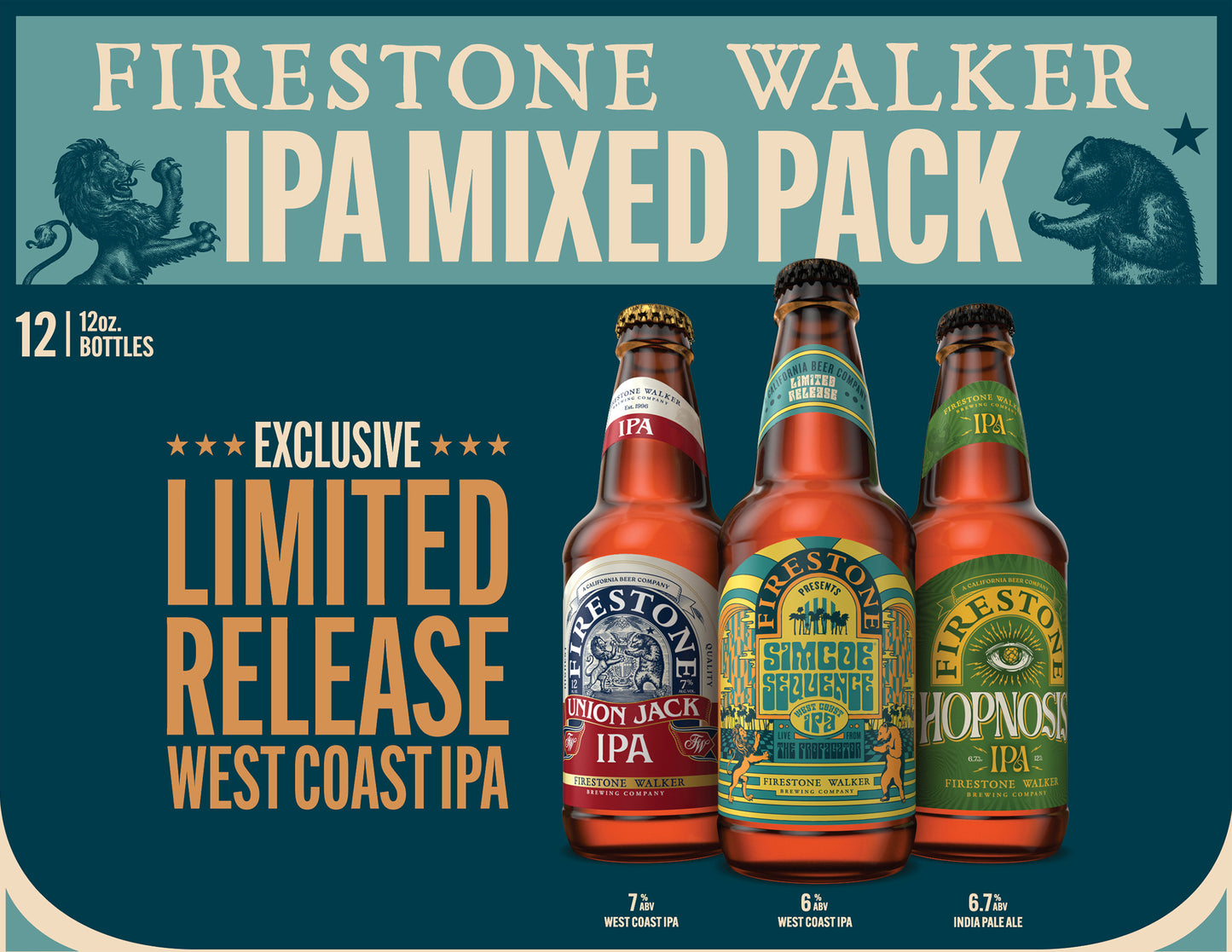 Firestone Walker IPA Mixed Pack Beer 12 oz - 12 Bottles