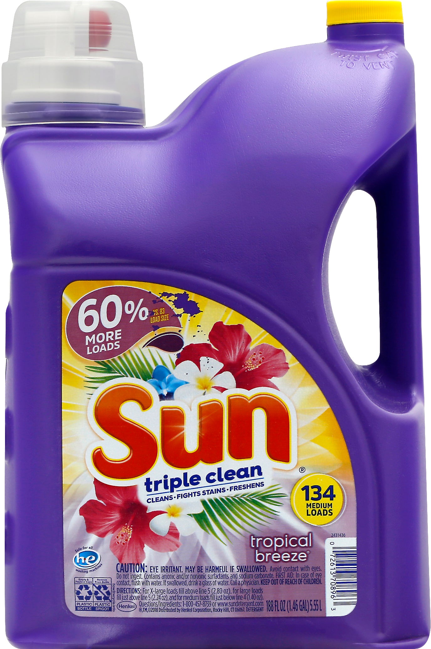 Sun Triple Clean Tropical Breeze Detergent 188 oz