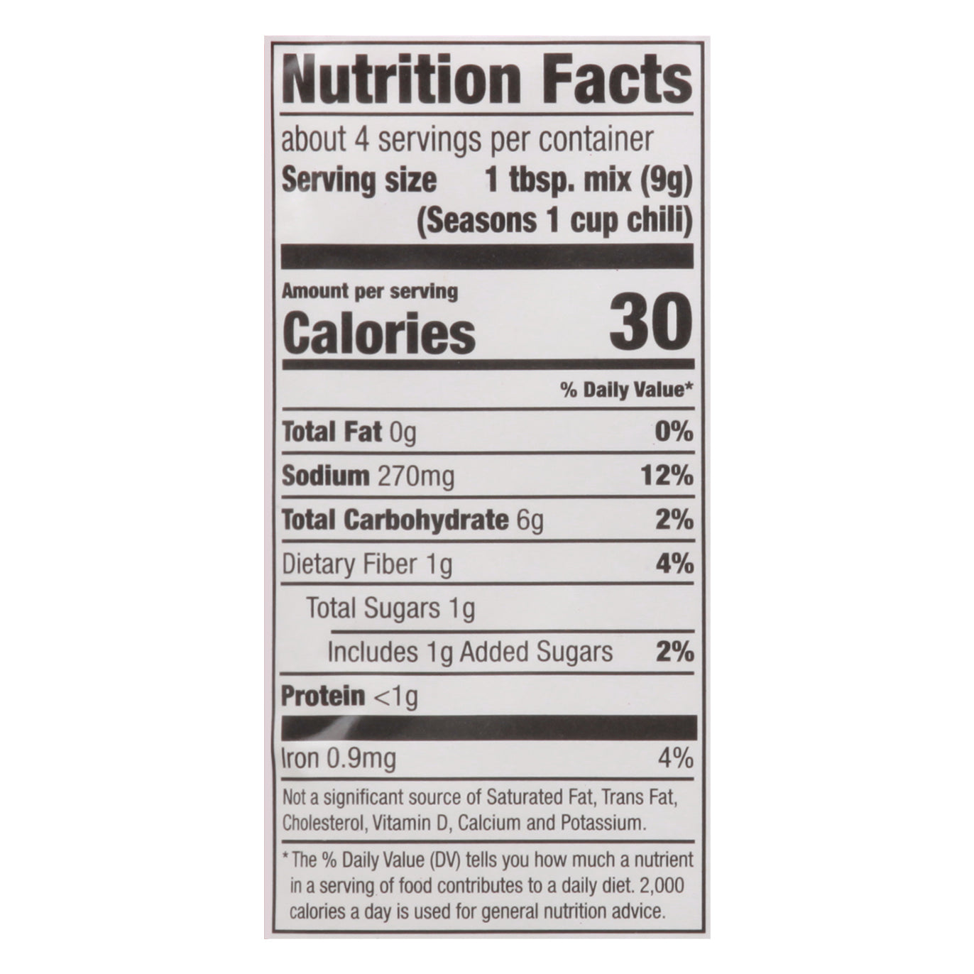 Mccormick Mild Chili Seasoning Mix 1.25 oz Envelope