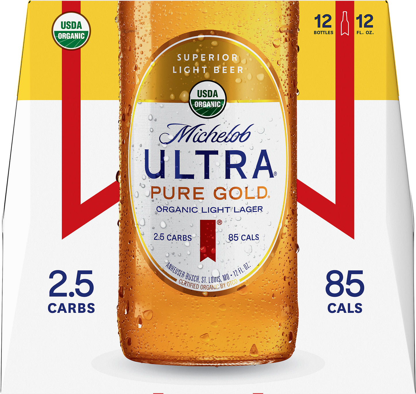 Michelob Ultra Pure Gold Light Lager Organic Beer 12 ea