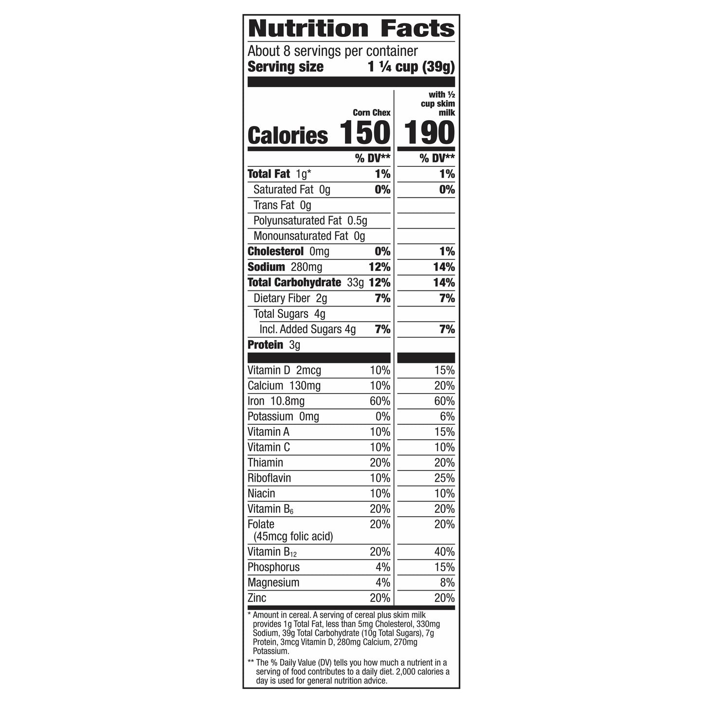 Corn Chex Breakfast Cereal, Gluten Free, 12 oz Box