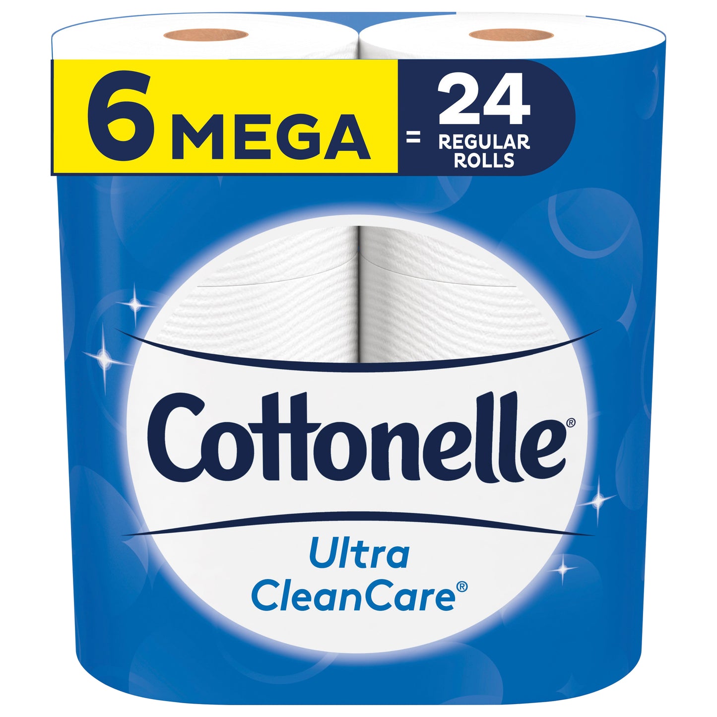 Cottonelle Ultra CleanCare Toilet Paper, 6 Mega Rolls, Strong Bath Tissue (6 Mega Rolls = 24 Regul