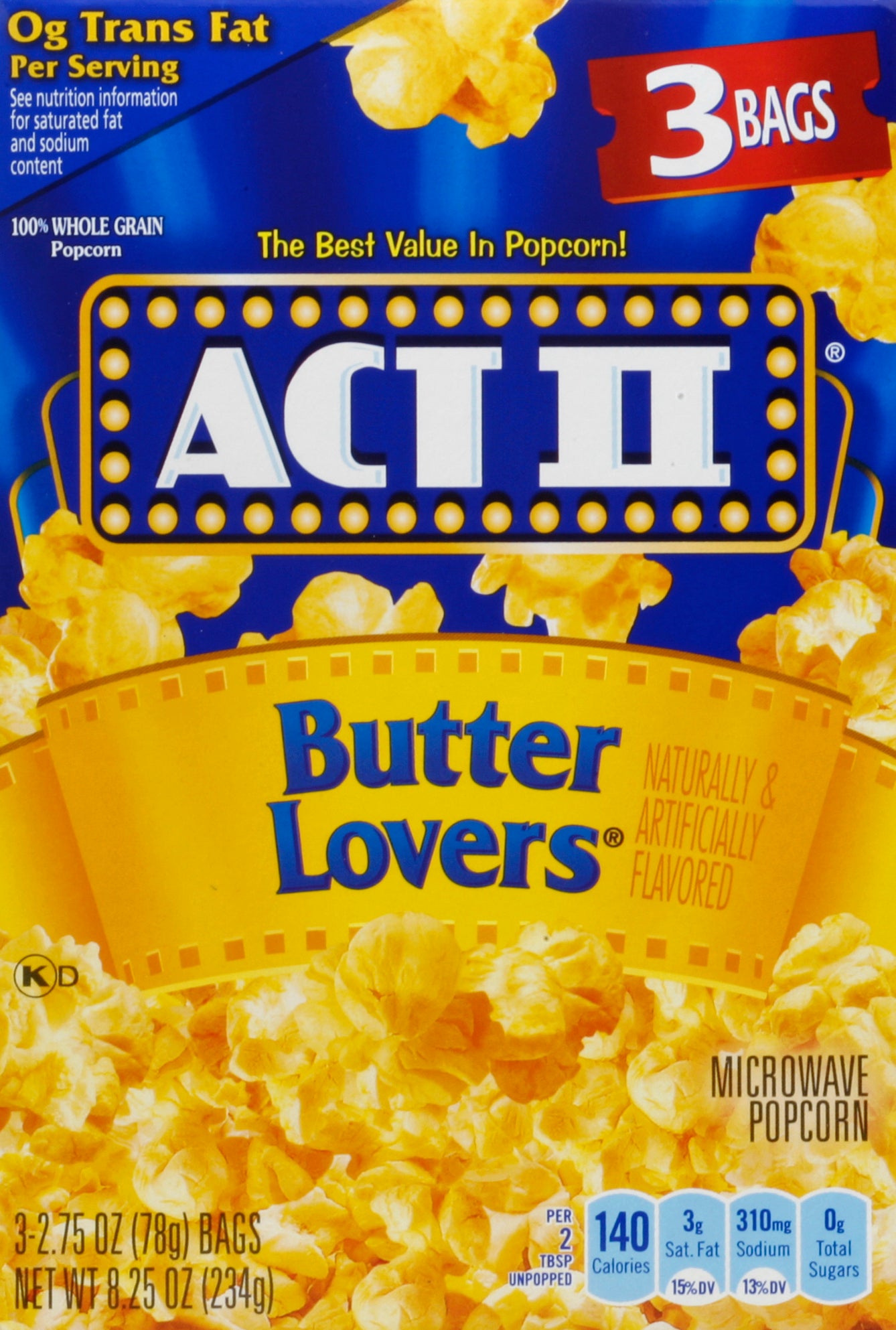 Act II Microwave Popcorn 3 ea