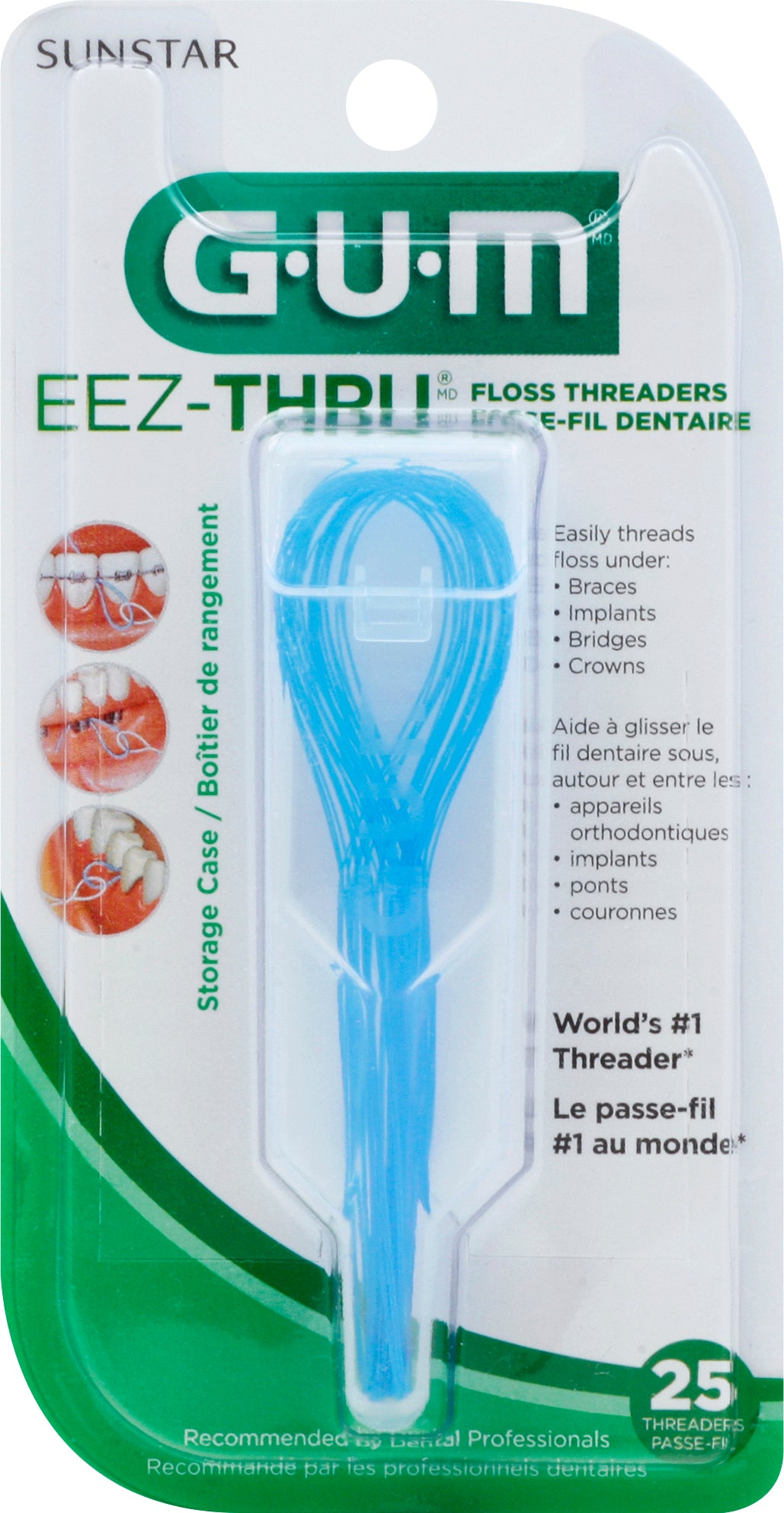 GUM Eez-Thru Floss Threaders 25 ea