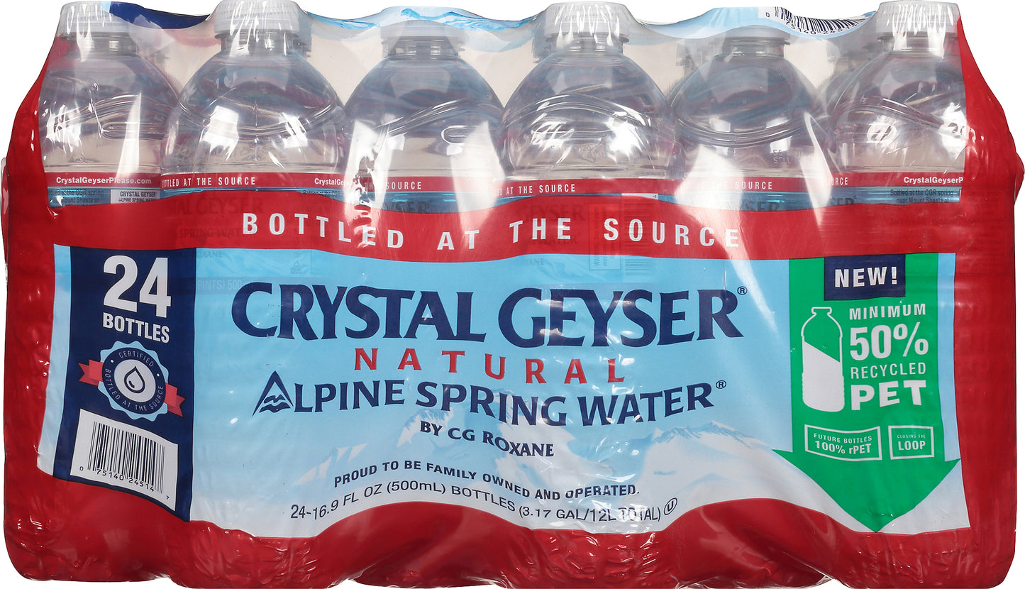 Crystal Geyser Natural Alpine Spring Water 24 ea