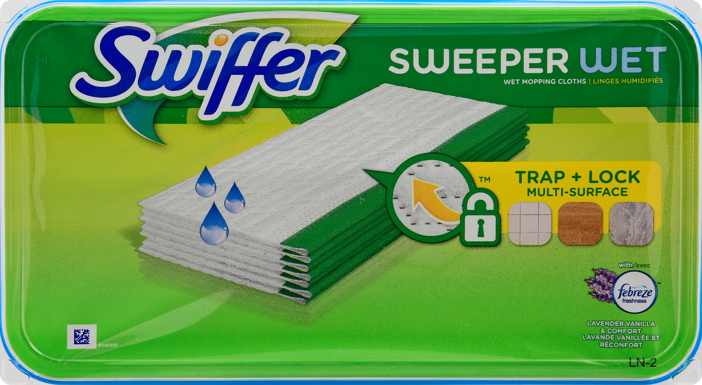 Swiffer Sweeper Wet Multi-Surface Lavender Vanilla & Comfort Mopping Cloths 12 ea