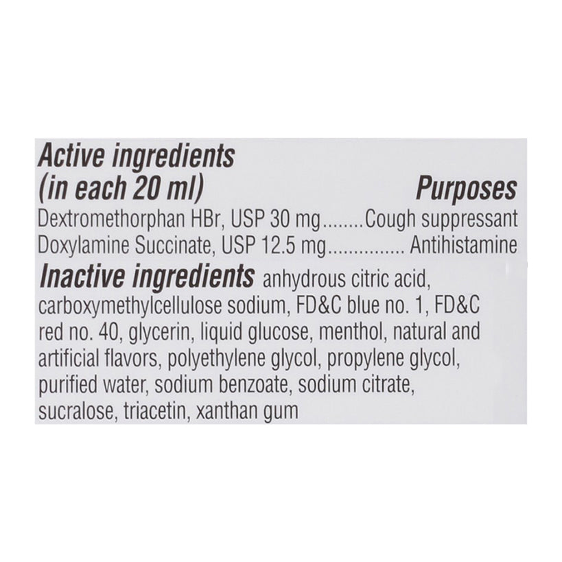 Robitussin Maximum Strength Nighttime Cough DM, Cough Medicine for Adults, Berry Flavor - 4 Fl Oz Bo