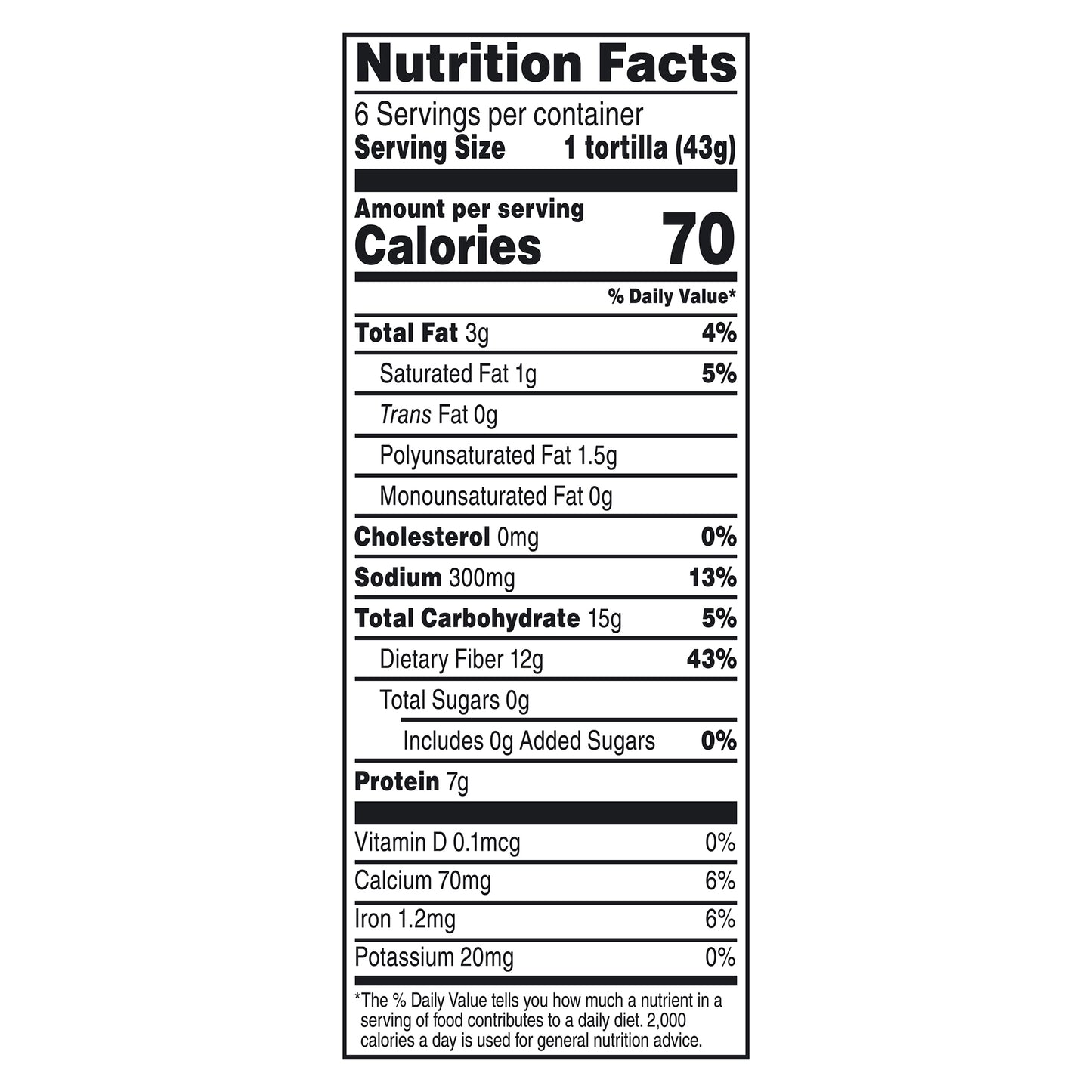 Mission Protein Tortilla Wraps, 6 Count