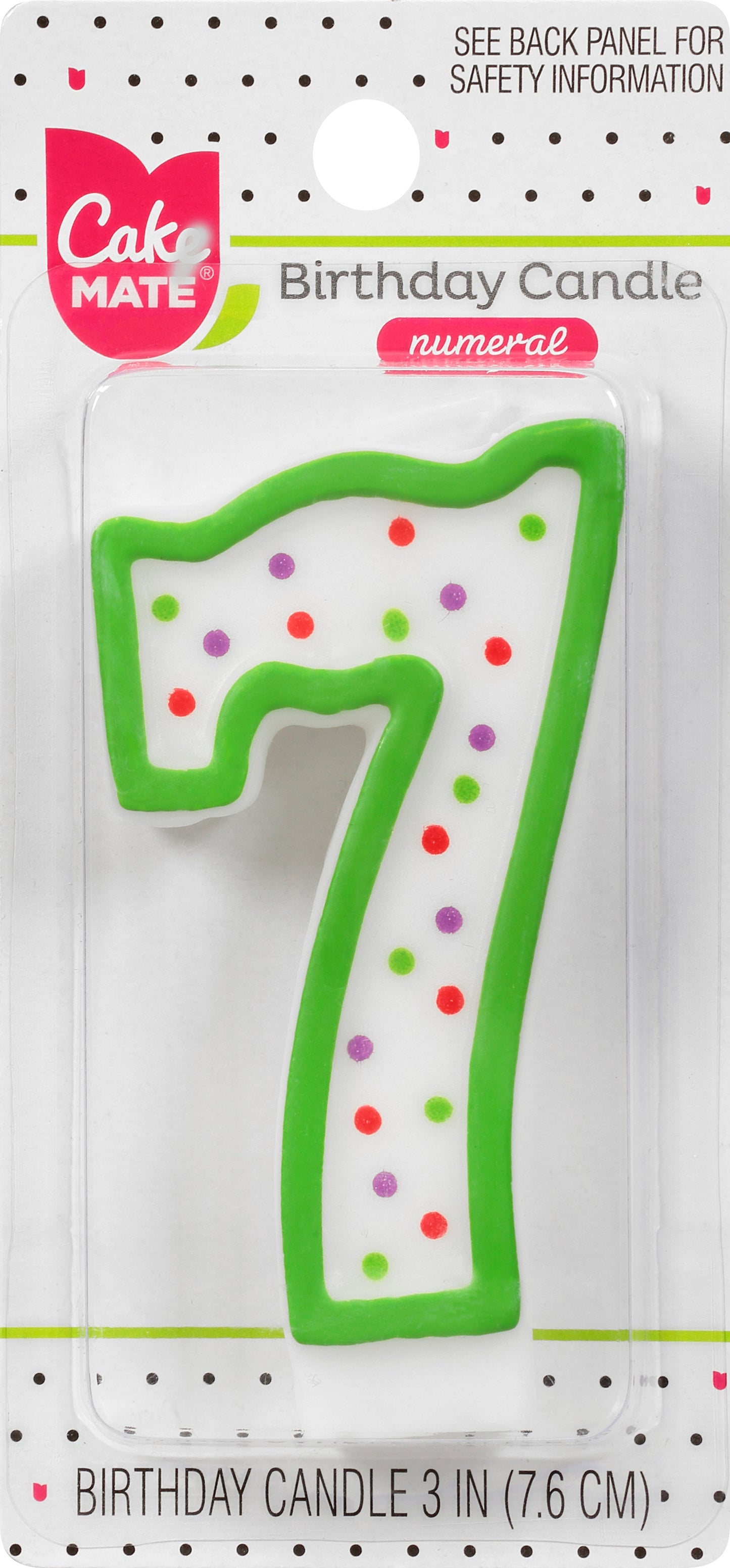 Cake Mate 3 Inch 7 Numeral Birthday Candle 1 ea