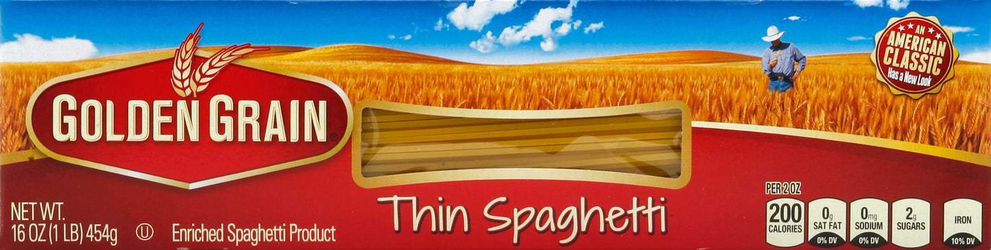 Golden Grain Thin Spaghetti 16 oz