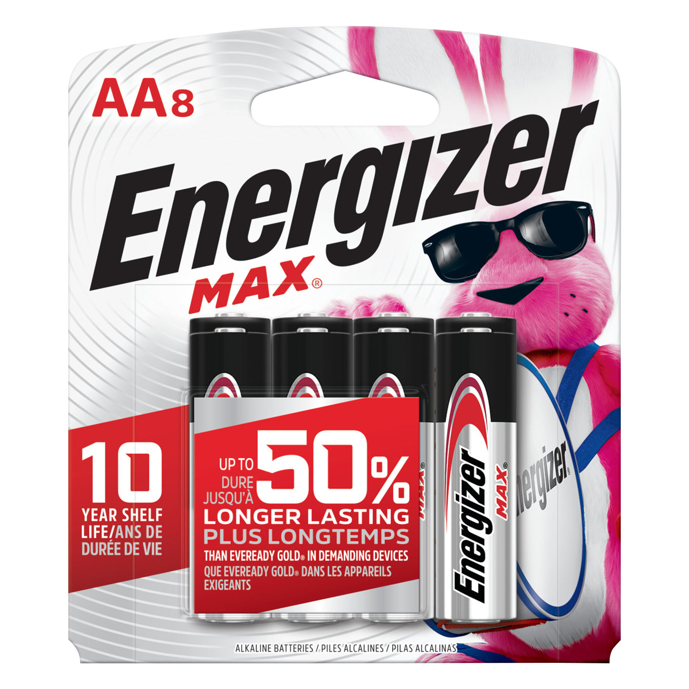 Energizer Max 8 Pack AA Alkaline Batteries 8 ea Blister Pack