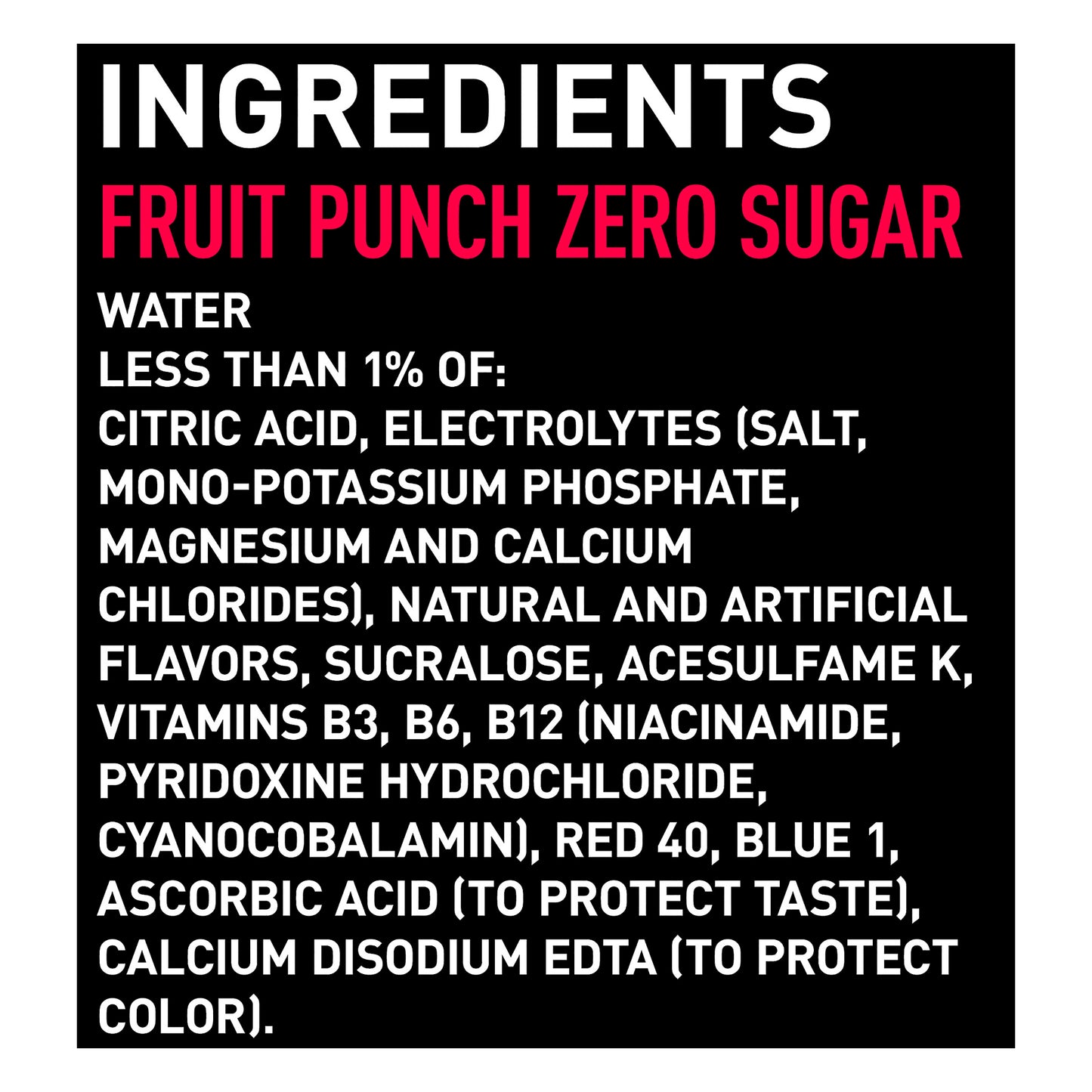 Powerade Zero Sugar Fruit Punch Sports Drink 28 oz