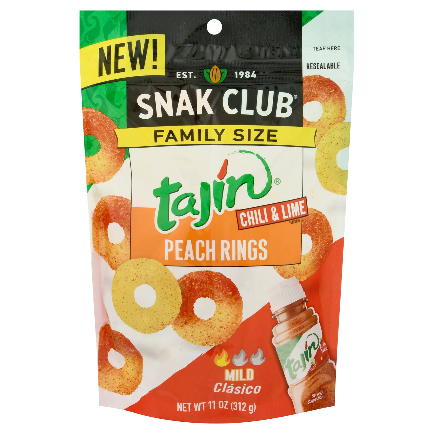 Snak Club Family Size Tajin Chili & Lime Peach Rings 11 oz