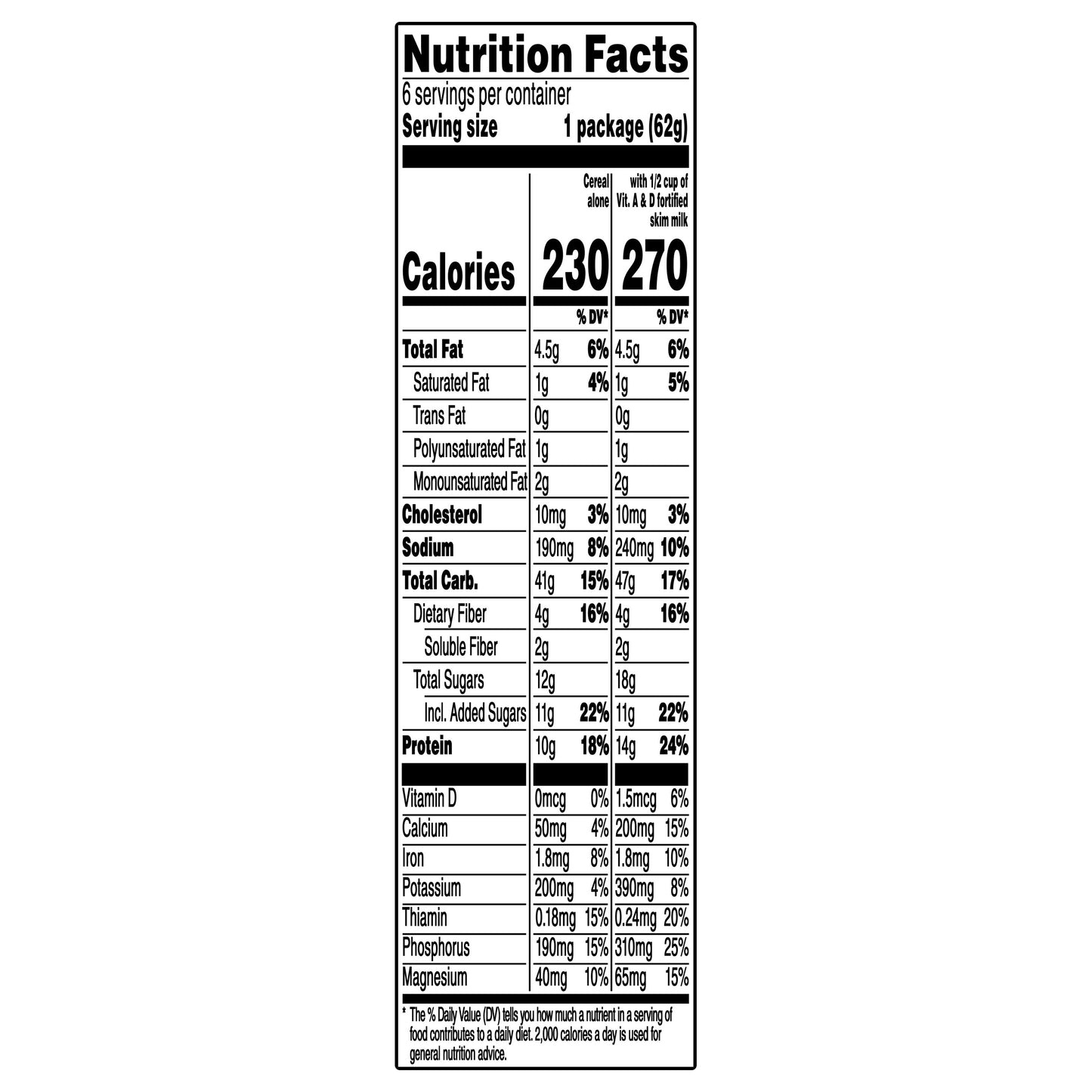 Quaker Select Starts Protein Cranberry Almond Instant Oatmeal 6 ea