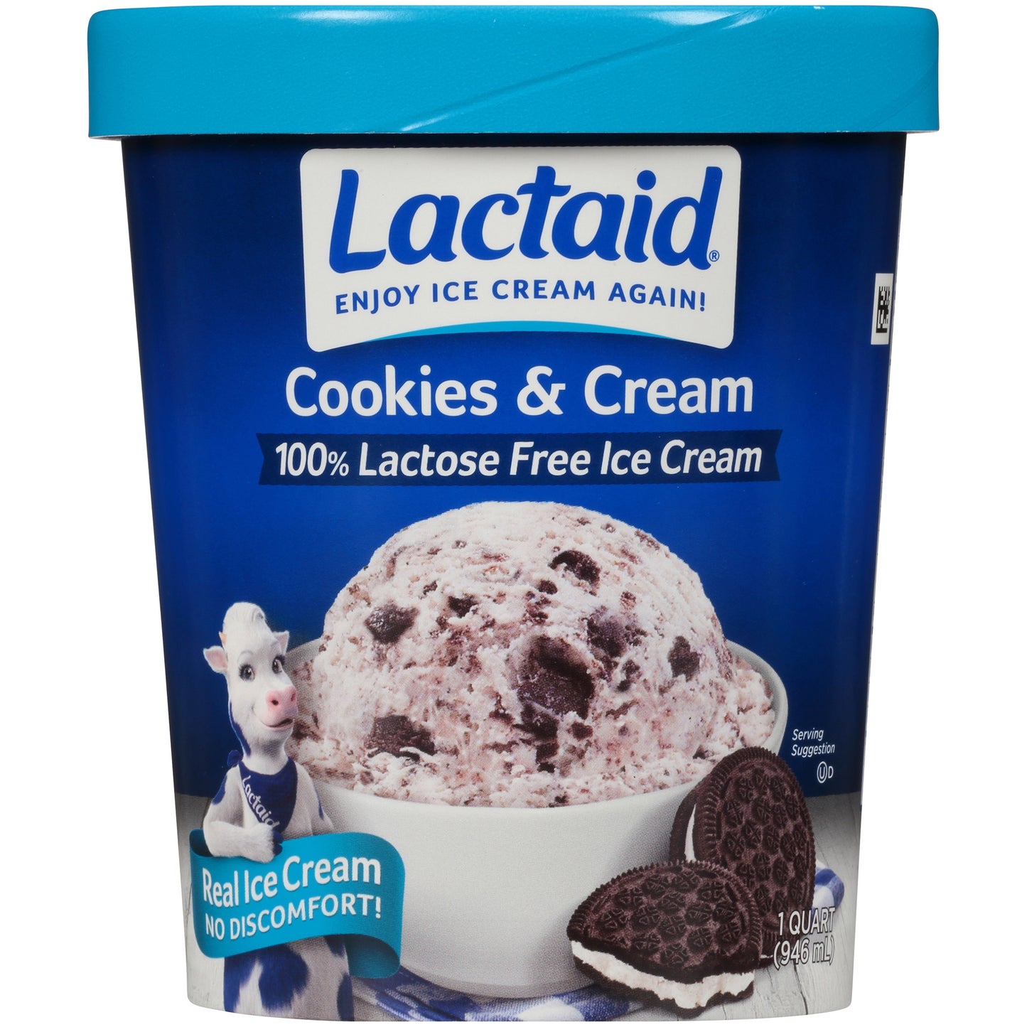 Lactaid® Cookies & Cream 100% Lactose Free Ice Cream 1 qt. Tub