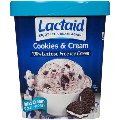 Lactaid® Cookies & Cream 100% Lactose Free Ice Cream 1 qt. Tub