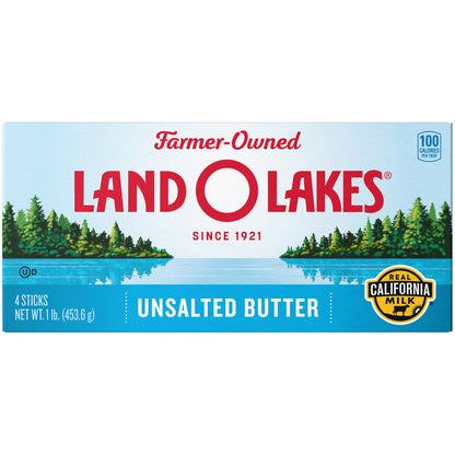Land O Lakes® Unsalted Butter, Western Style, 1 lb in 4 Sticks