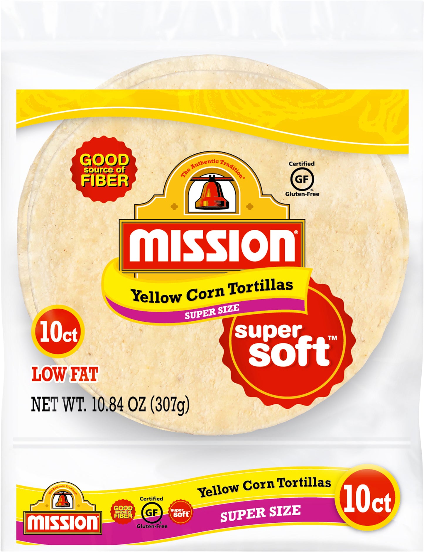 Mission Super Size Yellow Corn Tortillas, 10 Count