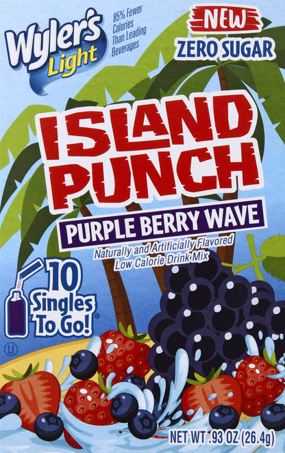 Wyler's Light Island Punch Low Calorie 10 Pack Purple Berry Wave Drink Mix 10 ea