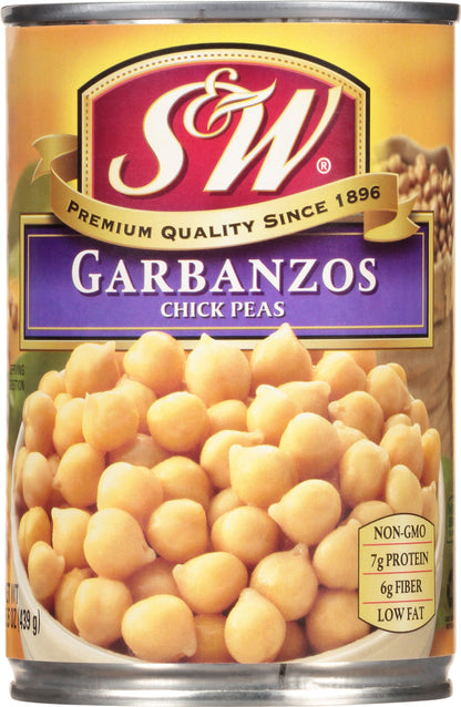 S&W Chick Peas Garbanzos 15.5 oz