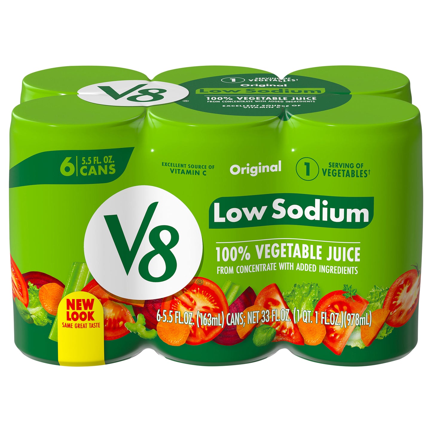 V8 Low Sodium Original 100% Vegetable Juice 6 - 5.5 fl oz Can