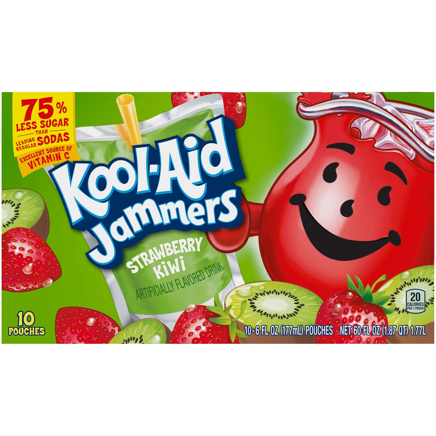 Kool Aid Jammers Strawberry Kiwi Flavored Drinks 10-6 fl. oz. Pouches