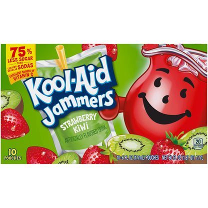 Kool Aid Jammers Strawberry Kiwi Flavored Drinks 10-6 fl. oz. Pouches