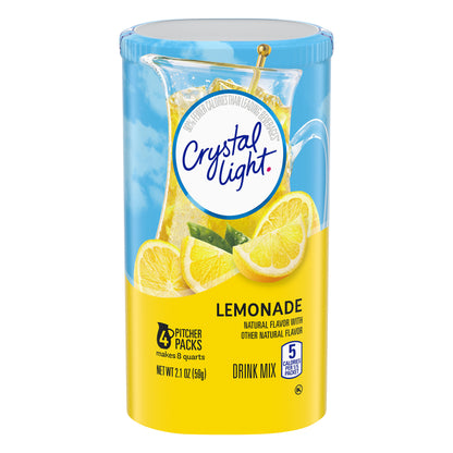 Crystal Light Lemonade Naturally Flavored Powdered Drink Mix, 4 ct Pitcher Packets