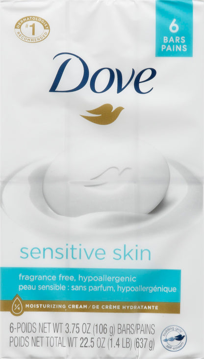 Dove Sensitive Skin Beauty Bar 6 ea