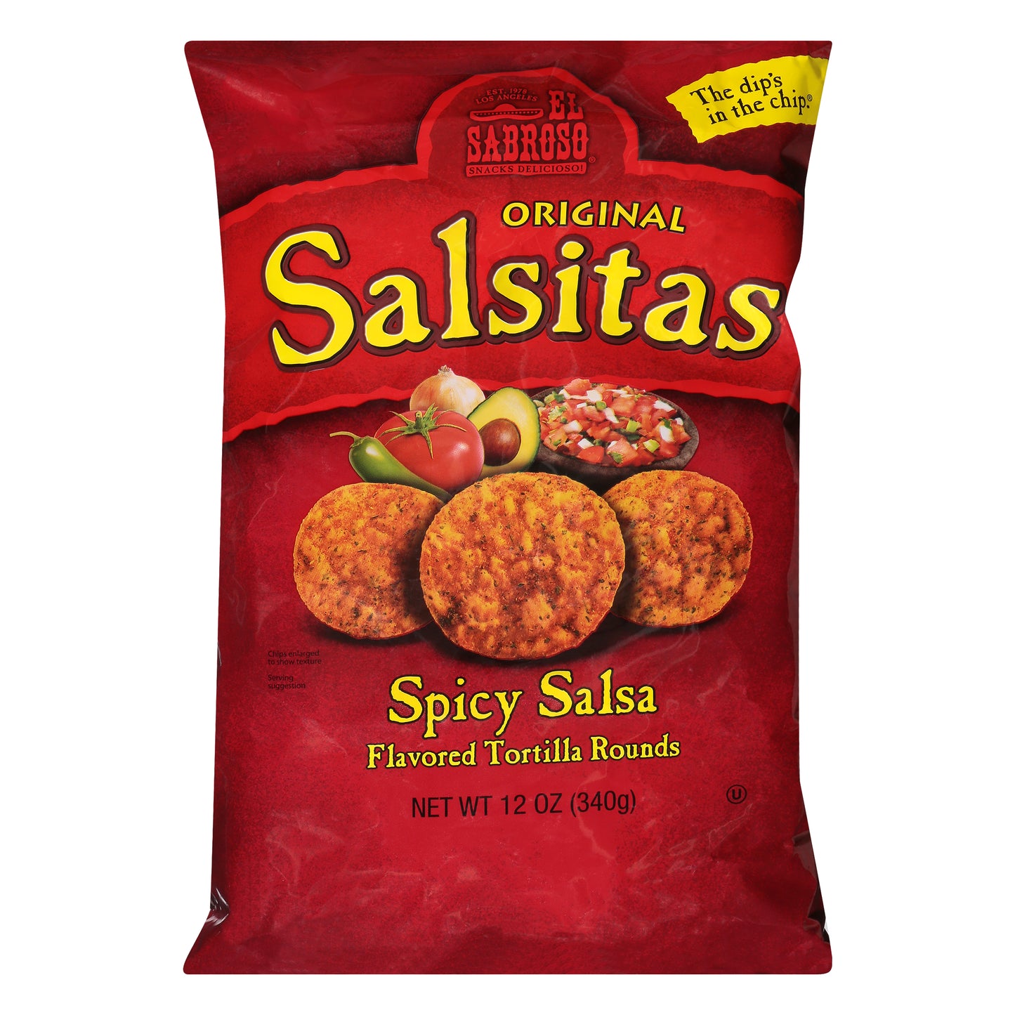 El Sabroso Salsitas Spicy Salsa Flavored Tortilla Rounds 12 oz